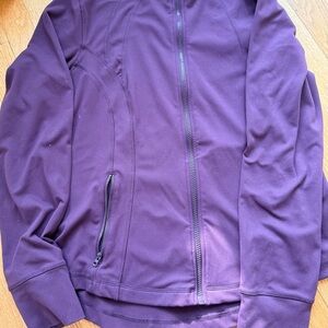 Yogalicious Zip Jacket Plum Purple Athletic Zip Up Thumbholes Size XL